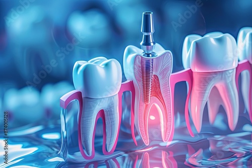 Futuristic background of endodontic dental treatment