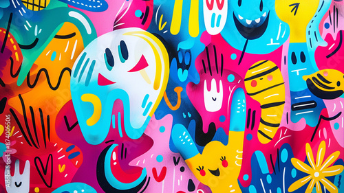 Fun and Playful Background with Colorful Elements