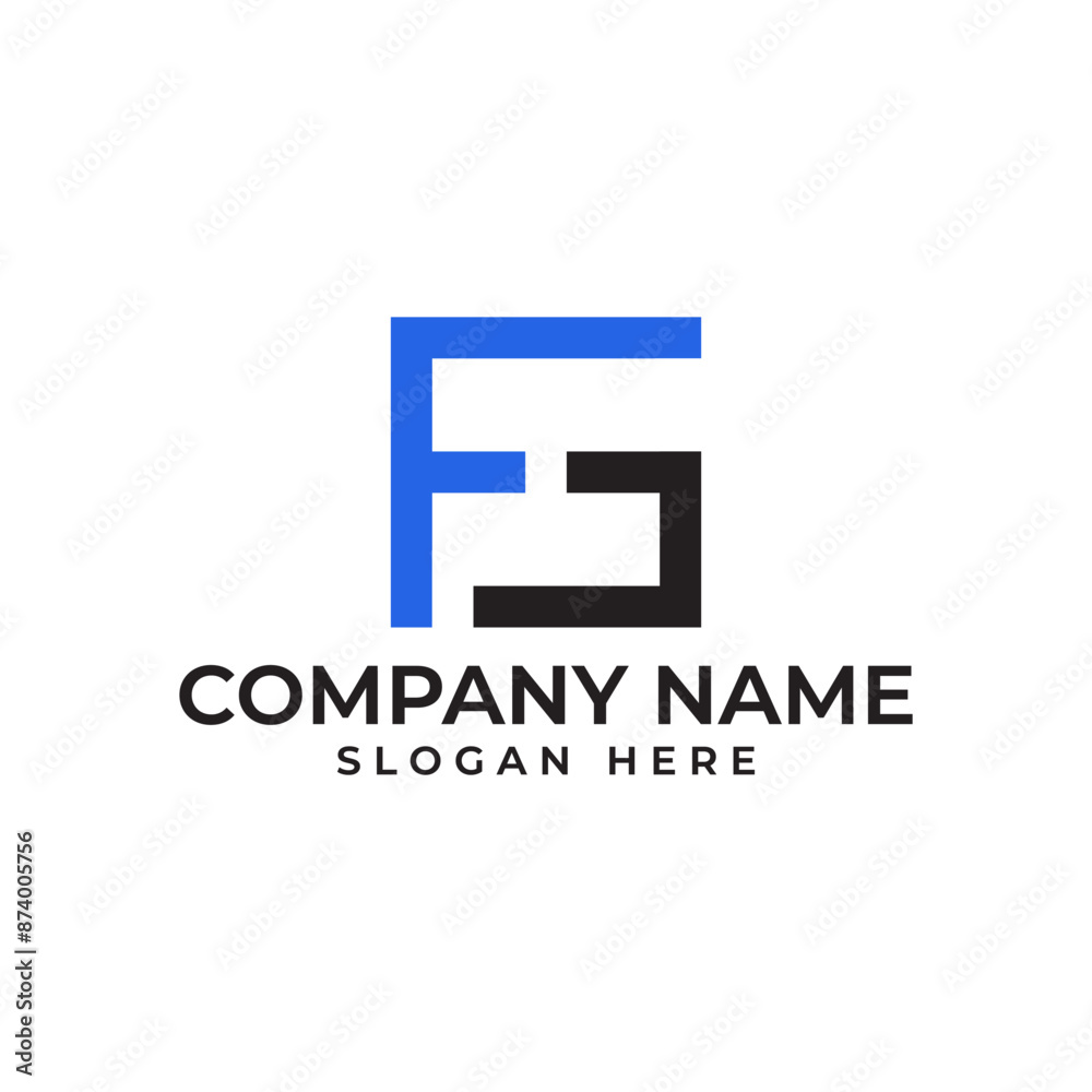 FG initial lettermark in sophisticated minimalist and modern style in square shape FG initial lettermark in sophisticated minimalist and modern style in square shape