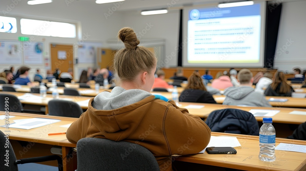 A Student's Focus in a University Lecture Hall A Student's Focus in a University Lecture Hall