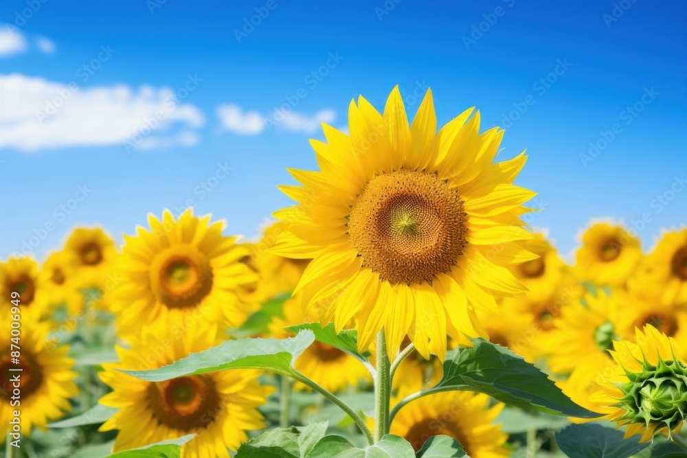 Sunflower field outdoors blossom nature. Sunflower field outdoors blossom nature.