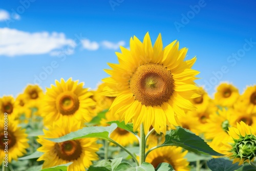 Sunflower field outdoors blossom nature.