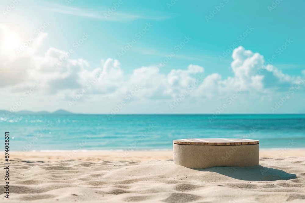 Fototapeta premium Summer beach background outdoors horizon nature.