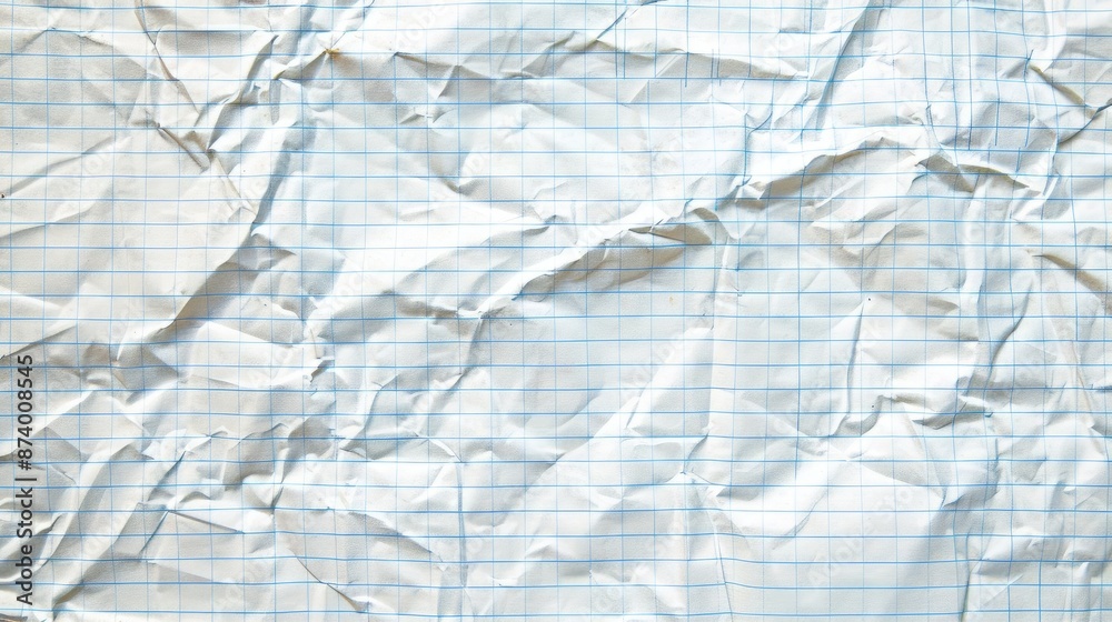 Fototapeta premium Texture background of crumpled lined notebook paper