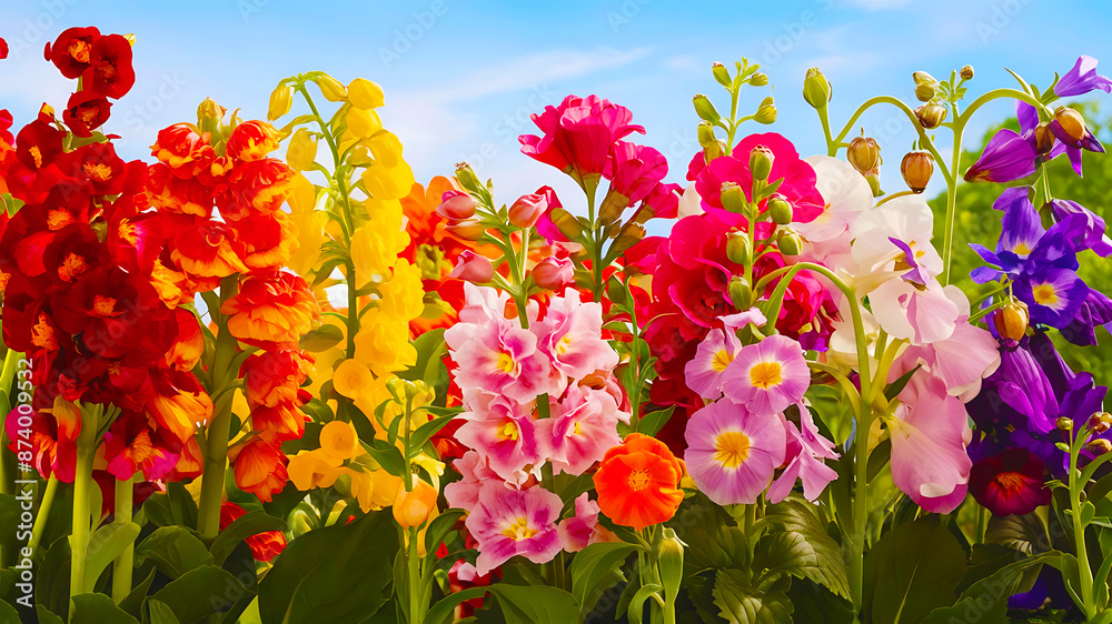A Seasonal Vibrant Garden Flowers with Realistic and Colorful Varieties A Seasonal Vibrant Garden Flowers with Realistic and Colorful Varieties