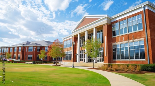 School building.View of typical American school building exterior