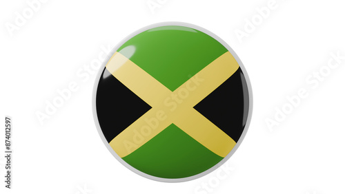 Free Download Jamaica, jamaican Circle flag icon . Transparent backgound. 3d rendered with alpha channel. Round shape. - GFXLoad