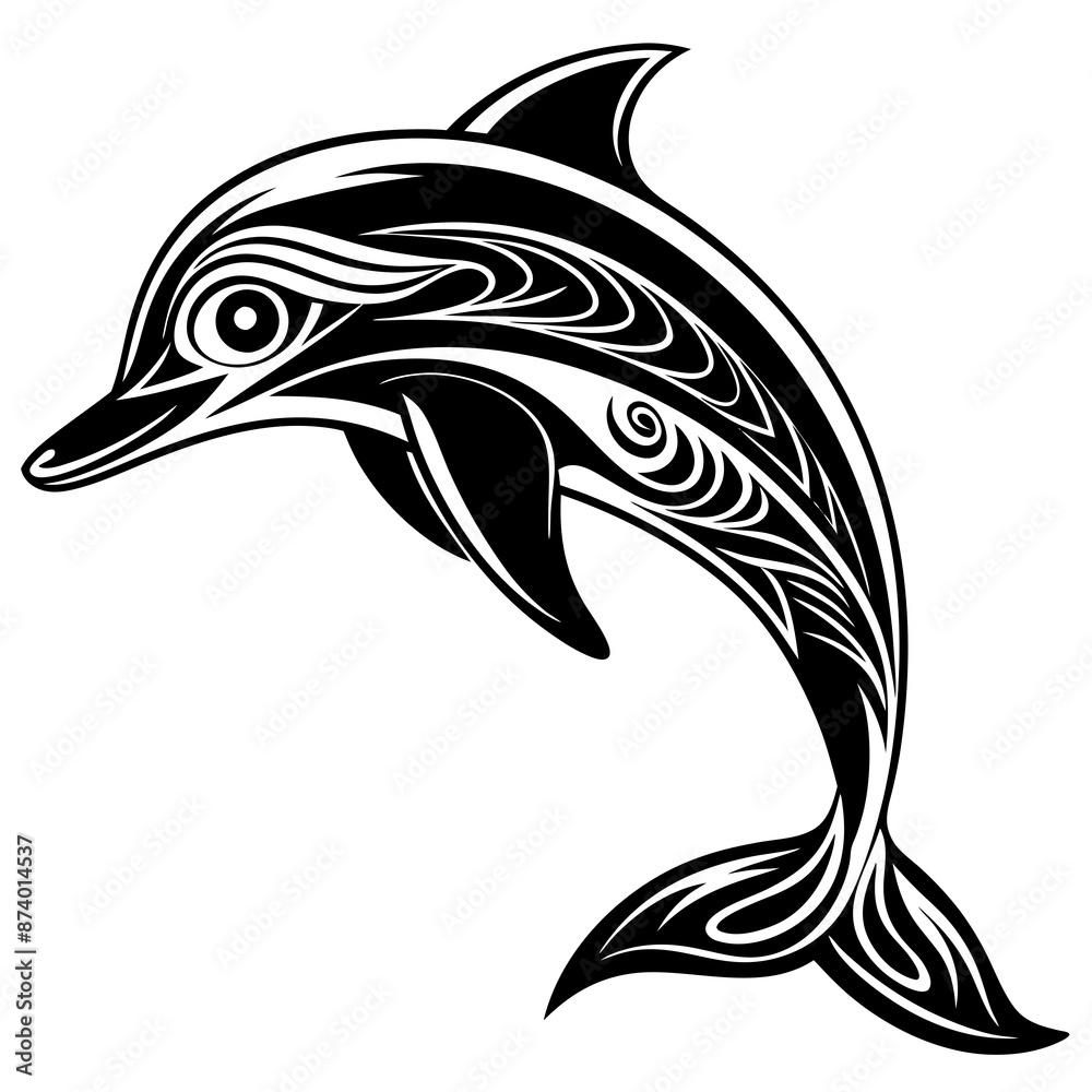 Obraz premium Dolphin vector silhouette