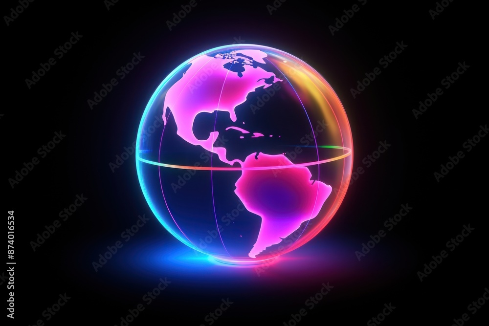 3D render of globe icon sphere planet space. 3D render of globe icon sphere planet space.