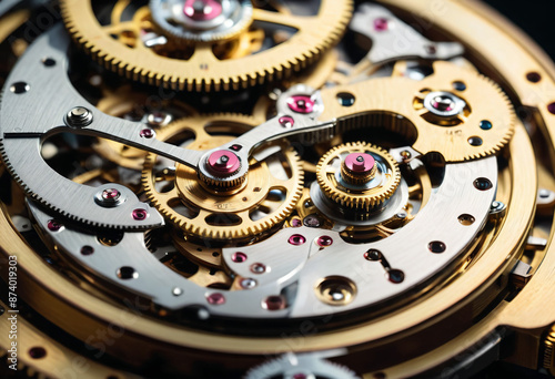 Wallpaper Mural Gears of the clock mechanism of a vintage watch close-up Torontodigital.ca