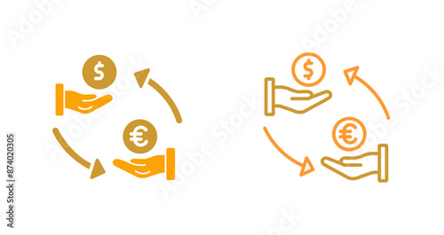 Dollar To Euro Vector Icon