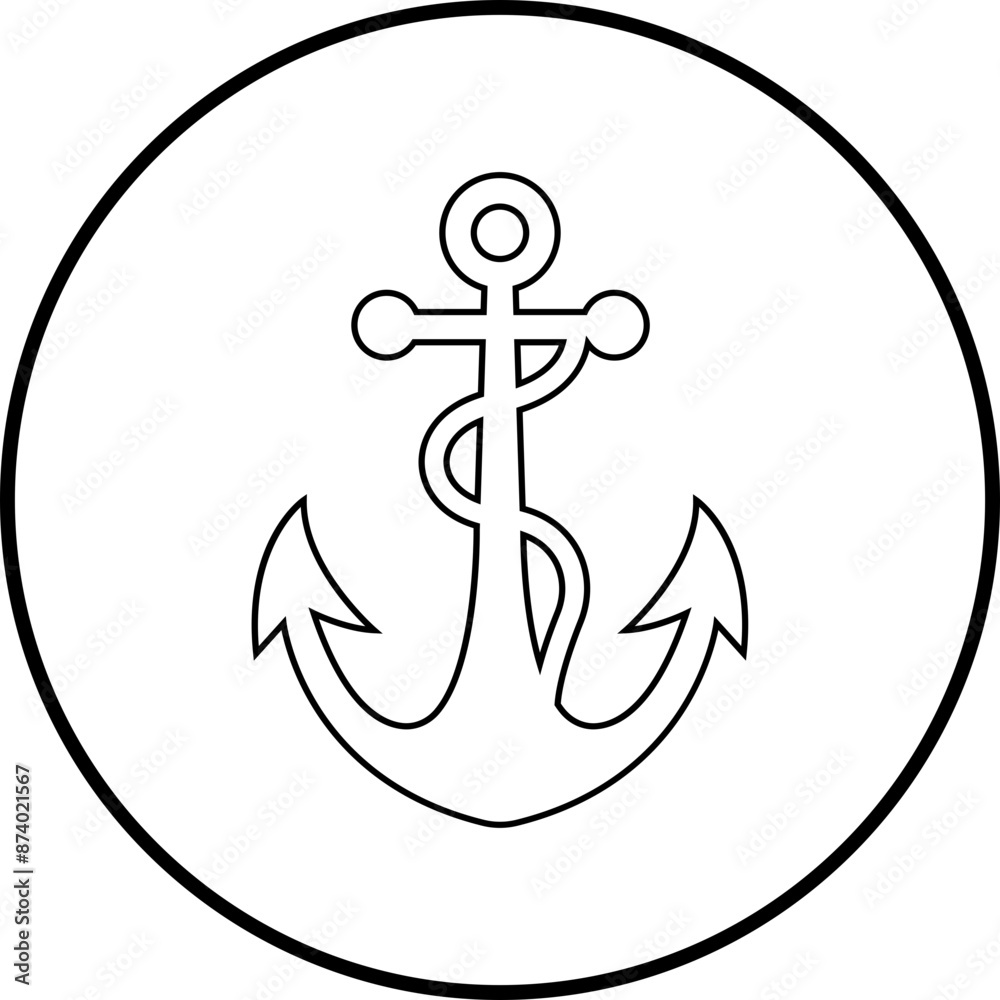 Anchor icon in line style. Ship Anchor vector. Nautical maritime sea ocean boat illustration symbol. Marine retro emblem logo with anchor and rope, logo inspiration isolated on transparent background. Anchor icon in line style. Ship Anchor vector. Nautical maritime sea ocean boat illustration symbol. Marine retro emblem logo with anchor and rope, logo inspiration isolated on transparent background.