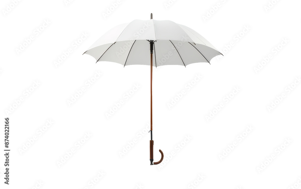 Umbrella with wooden handle isolated on transparent background Umbrella with wooden handle isolated on transparent background
