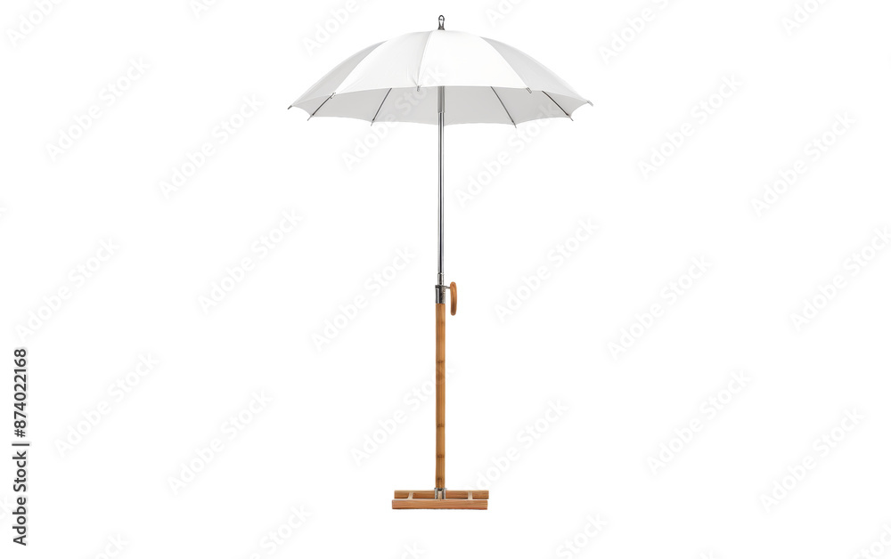 Umbrella with wooden handle isolated on transparent background Umbrella with wooden handle isolated on transparent background