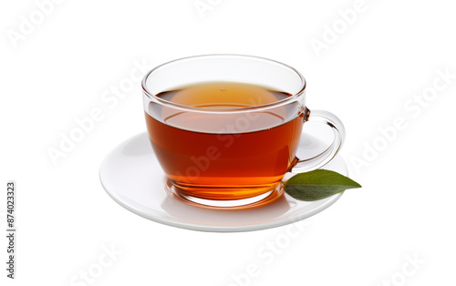 Wallpaper Mural Tea cup with green tea leaves isolated on white background Torontodigital.ca