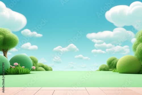 Green sky landscape outdoors.