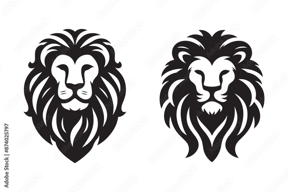 lion head silhouette vector illustration lion head silhouette vector illustration