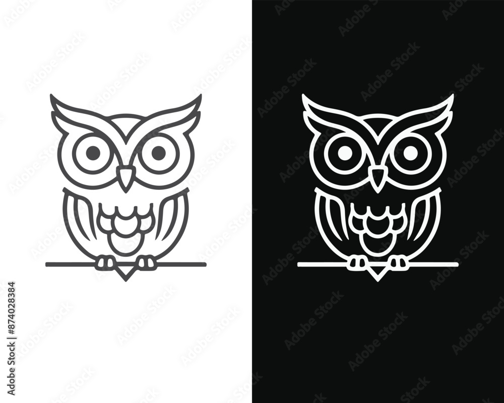 Fototapeta premium Minimalist Owl Vector Mascot for Logo or Icon