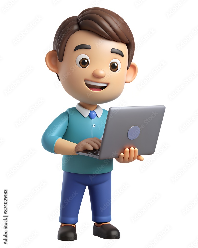 3D Informatics IT cartoon character kids professions collection playful 3D Informatics IT cartoon character kids professions collection playful