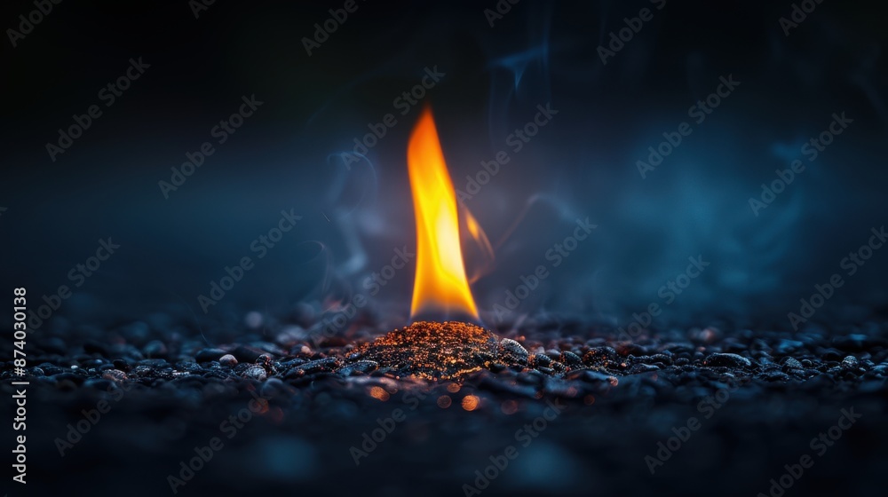 Illuminating Darkness - Captivating Image of a Single Flame in the Night