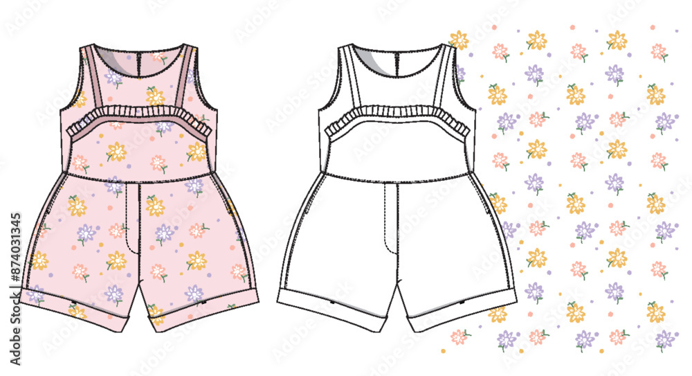 Floral printed dress for children Floral printed dress for children