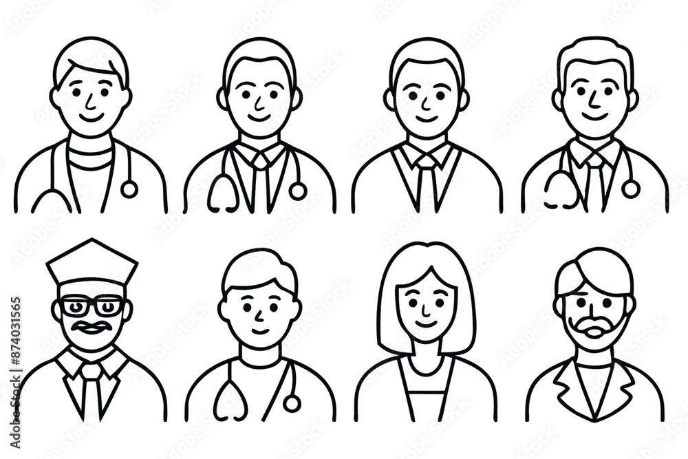 Doctor line art illustration Contemporary Medical Line Drawings Doctor line art illustration Contemporary Medical Line Drawings