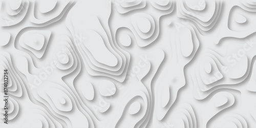 Abstract papercut and multi layer cutout geometric pattern on vector. Paper cut white clean background with wave shapes. Minimalistic modern design for business presentations. flat fiber structures.