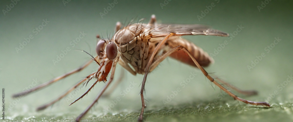 Macro of mosquito on the human skin Macro of mosquito on the human skin
