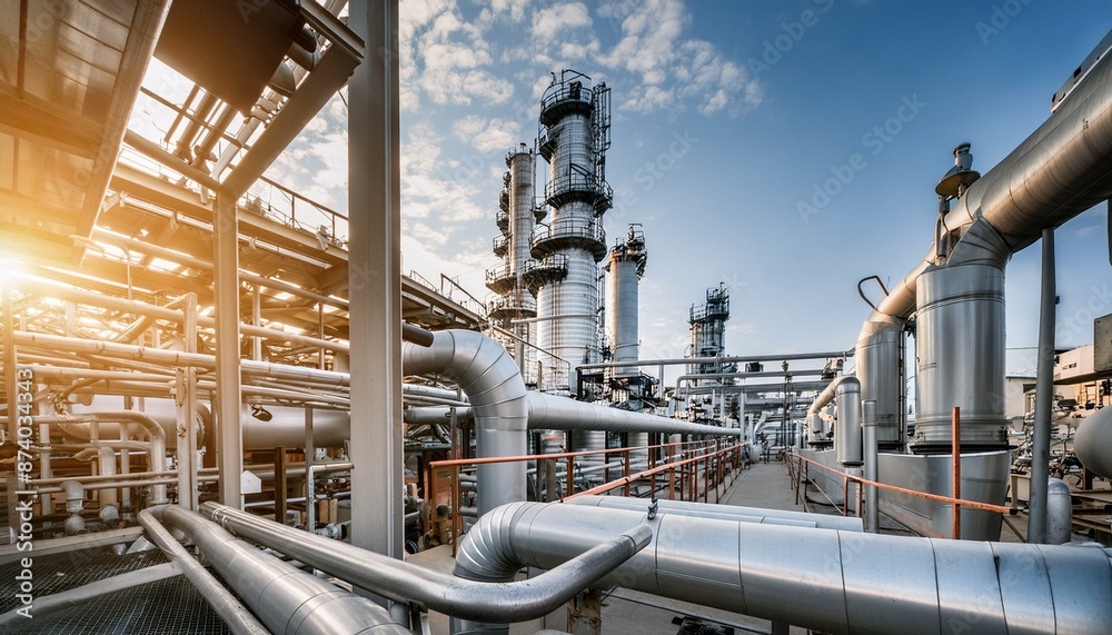 Photograph Taken Inside an Oil Refinery Photograph Taken Inside an Oil Refinery