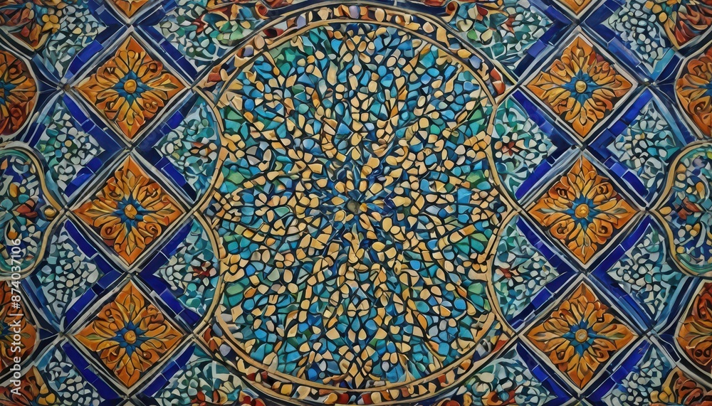 Colorful Mosaic Tile Pattern. Colorful Mosaic Tile Pattern.