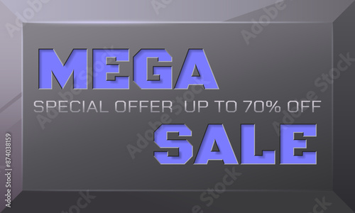 Mega Sale. Special offer. Poster banner. Vector illustration. Editable. EPS10.