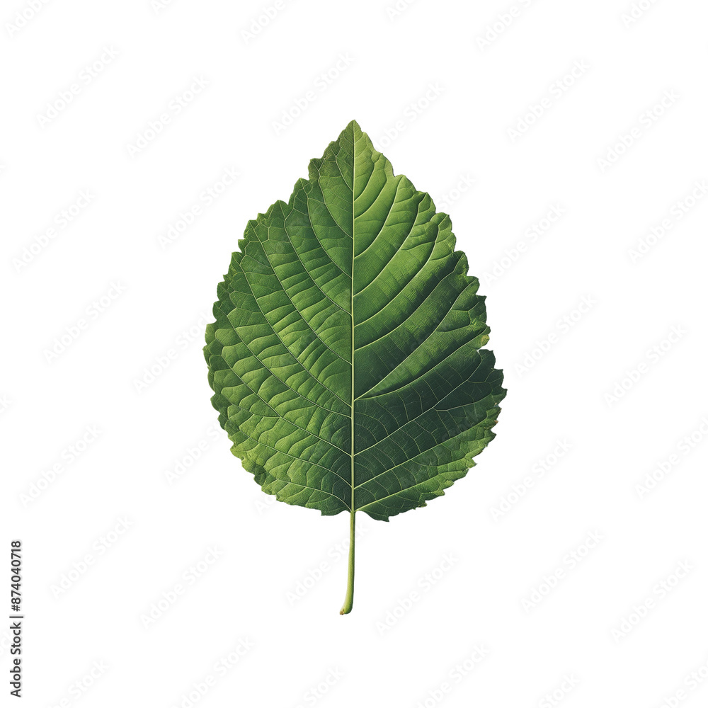 Fototapeta premium Intricate Close-Up of a Green Leaf, isolated on transparent background.