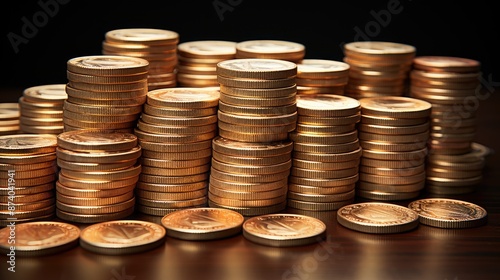 a pile of coins with the word gold on the top.