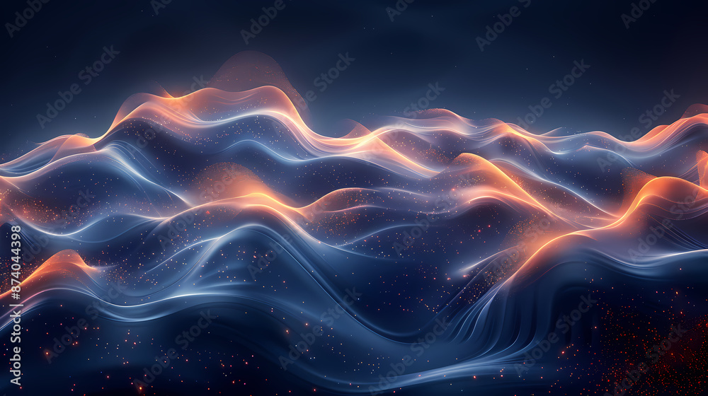 Abstract glowing blue waves Abstract glowing blue waves
