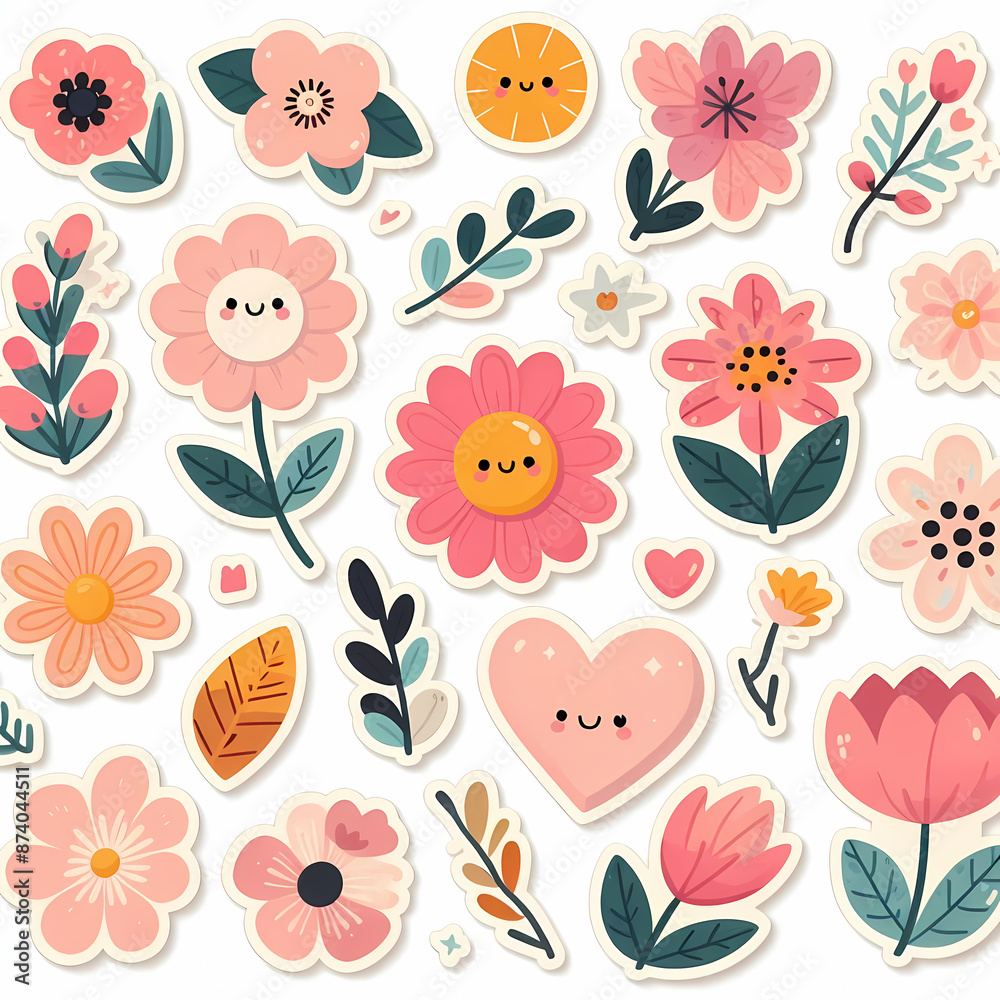 cute floral sticker pack white background cute floral sticker pack white background