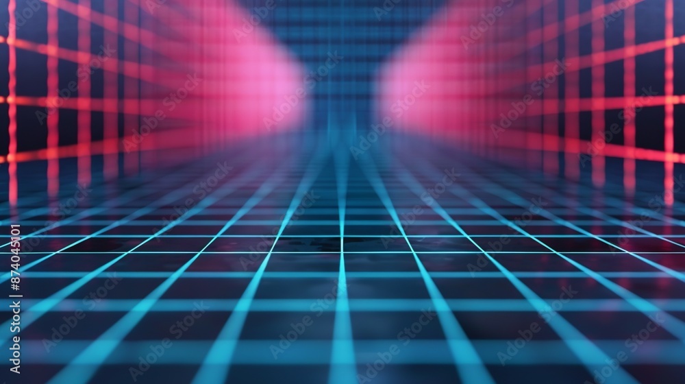 Design a futuristic grid system with geometric shapes and precise ...
