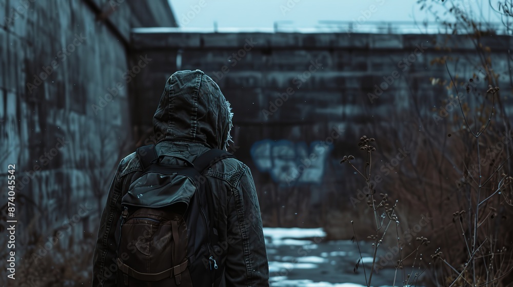 Unsuspecting person unaware of imminent threat in hyperrealistic cinematic style.