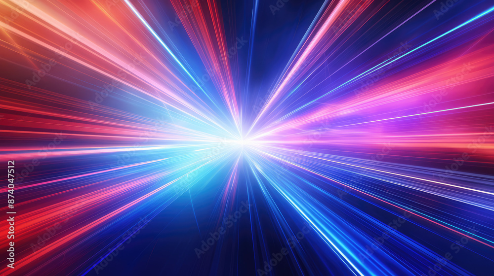 abstract speed motion blur background with lights and rays. Colorful glowing lights., generative ai