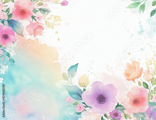 Elegant Floral Watercolor Beautiful Background