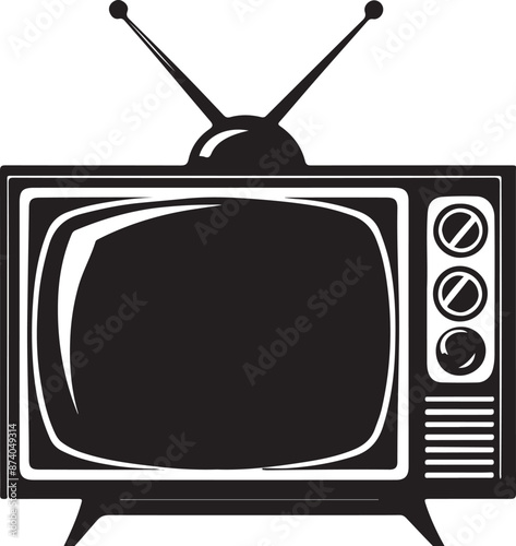 Television ,Silhouette Furniture Black Stock Vector, vector black color silhouette