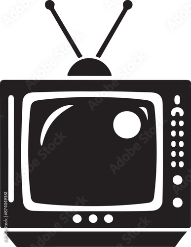 Television ,Silhouette Furniture Black Stock Vector, vector black color silhouette