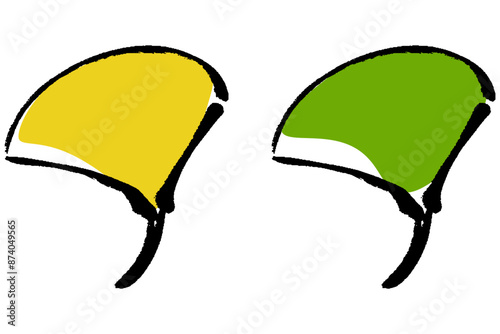 筆タッチのイチョウの葉のイラスト