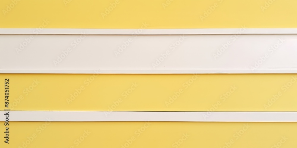 Bright yellow wall with three horizontal white stripes Bright yellow wall with three horizontal white stripes