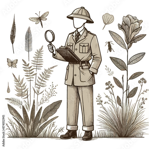 Botanist vector Adobe Illustrator Artwork