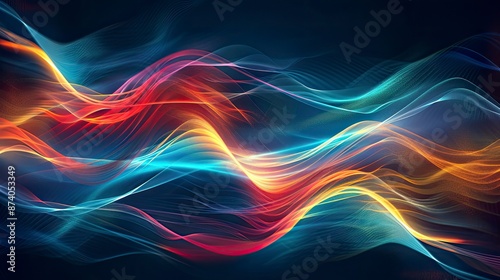 Abstract background with flowing waves - generative ai © Nia™