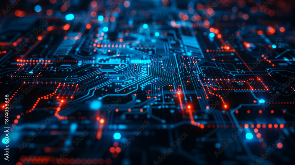 Abstract blue circuit board background Abstract blue circuit board background