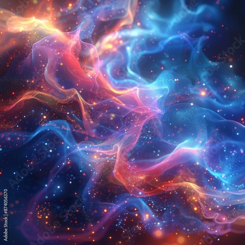 Wallpaper Mural Enchanting Digital Dreamscape: Dynamic Holographic Board with Vibrant Fantasy Colors Torontodigital.ca