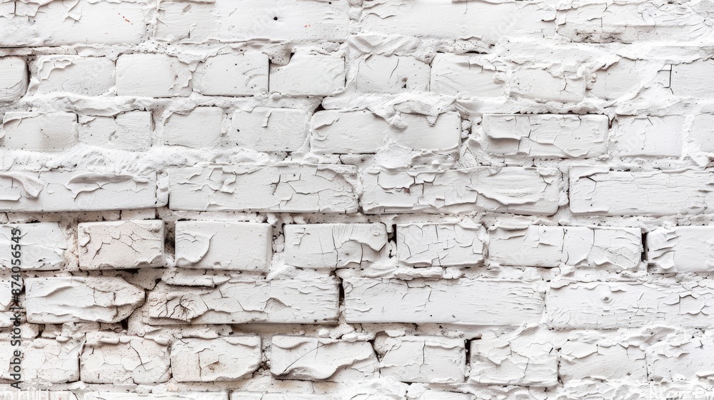 Brick wall painted in white - generative ai Brick wall painted in white - generative ai