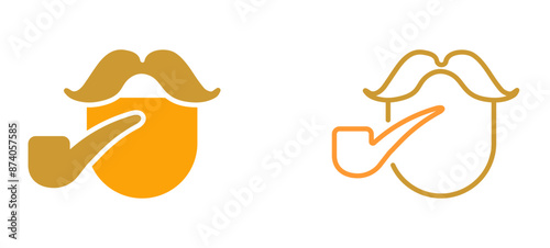 Pirate With Smoking Pipe Vector Icon