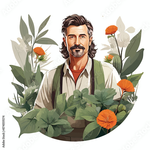 Botanist vector Adobe Illustrator Artwork